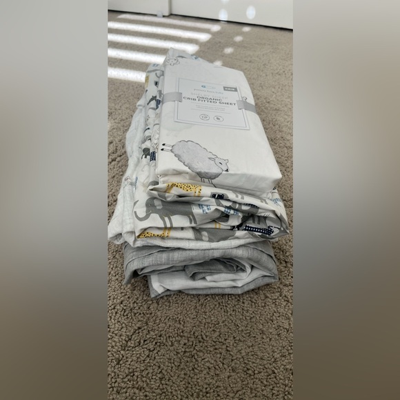 Pottery Barn Kids Baby Crib Set - Crib Skirt and 3 Fitted Crib Sheets - Picture 2 of 10